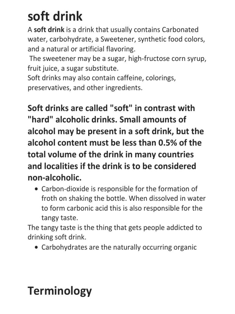Soft Drink PDF Soft Drink Drink
