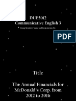 DUE5012 Communicative English 3: Group Members' Name and Registration No