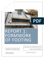 Report 1: Formwork of Footing: Guided By: Prof. Reshma Shah Prepared By: Devarsh Shah (UG180151) Atharva Dave (UG180091)