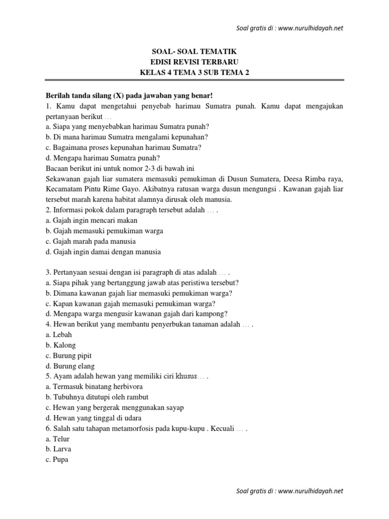 Kelas 4 Tema 3 Subtema 2 Pdf