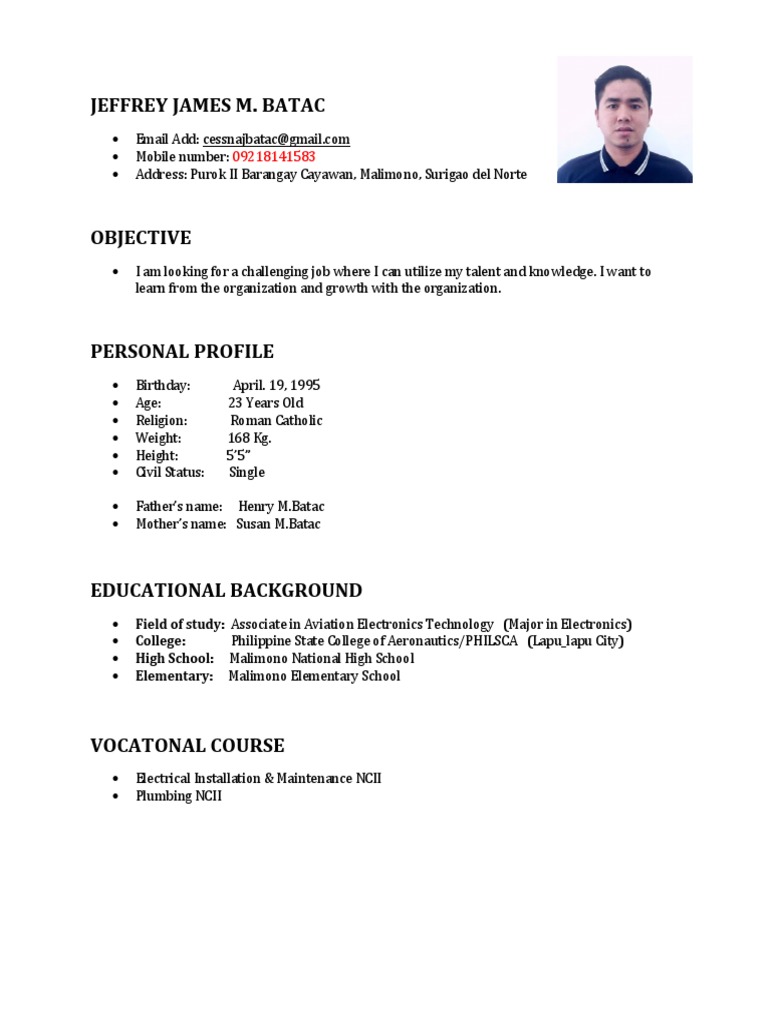 Jeffrey James M. Batac Resume | PDF