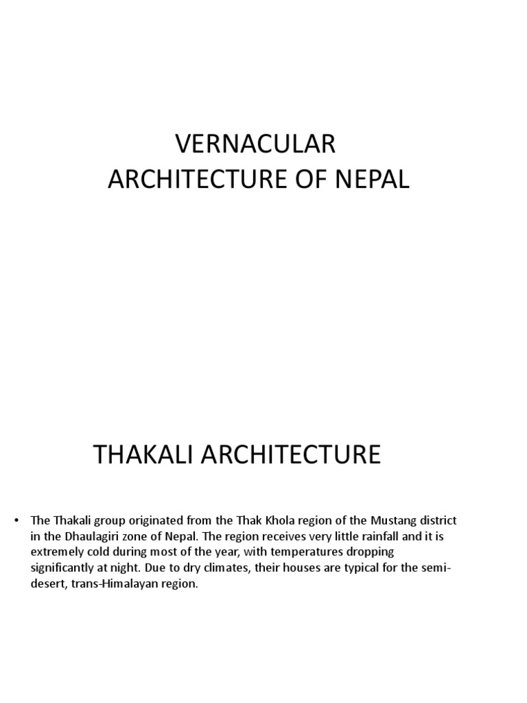 Thakali Vernacular Architecture in Nepal | PDF