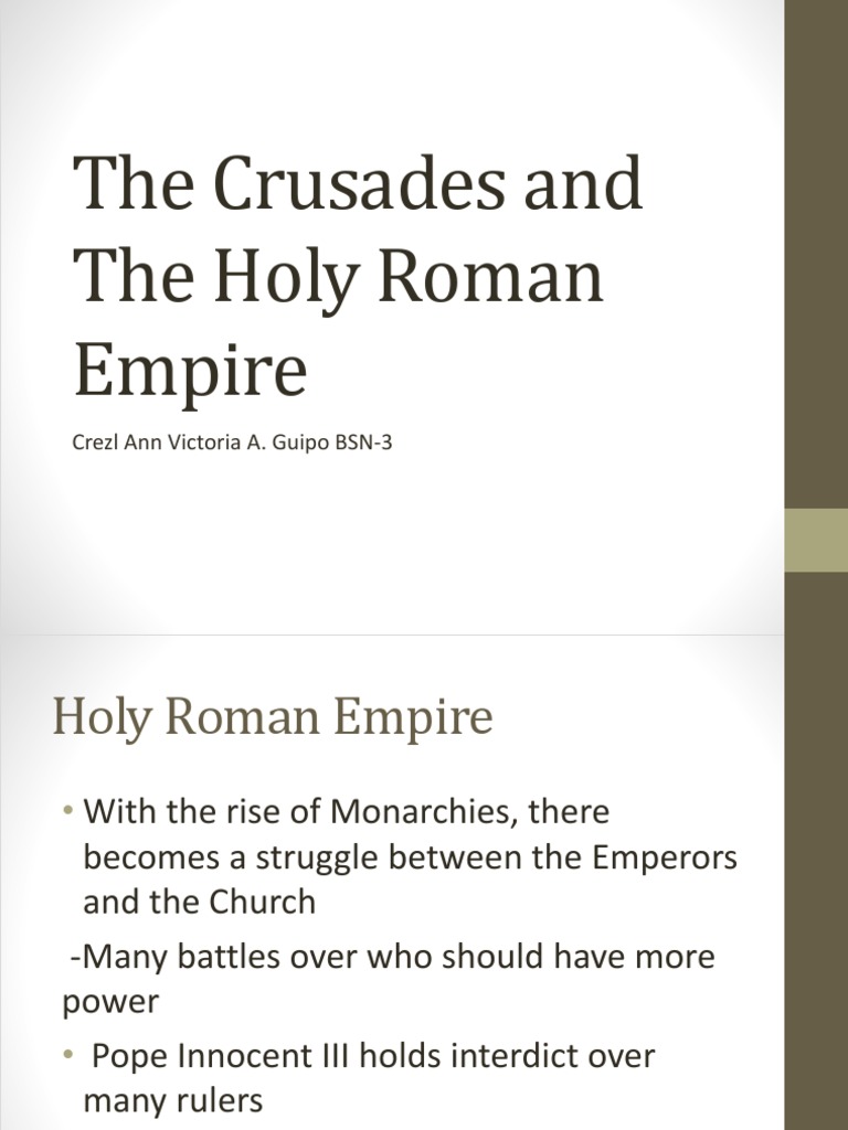 Crusades and the Holy Roman Empire | PDF | History
