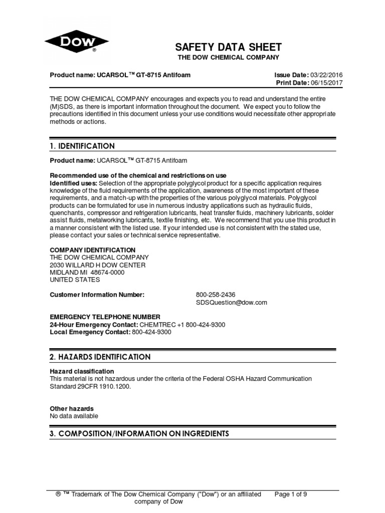 Safety Data Sheet 1. Identification PDF Toxicity Polyvinyl Chloride