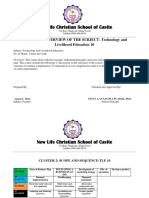 New Life Christian School of Cavite: Cluster 1: Overview of The Subject-Technology and Livelihood Education 10