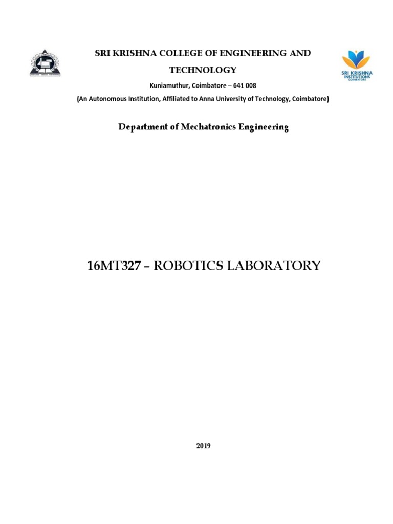 Mechatronics Robotics Lab Overview | PDF | Science & Mathematics