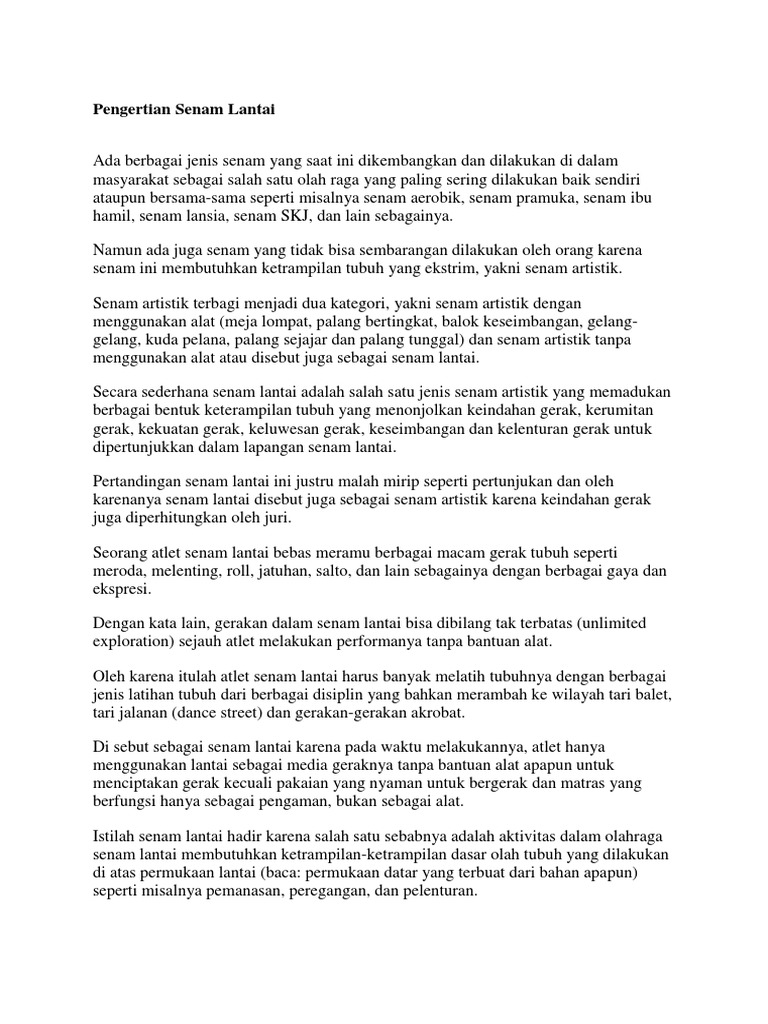 Senam Lantai Disebut Juga Cara Golden