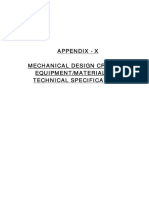 Appendix - X Mechanical Design Criteria, Equipment/Material and Technical Specifications