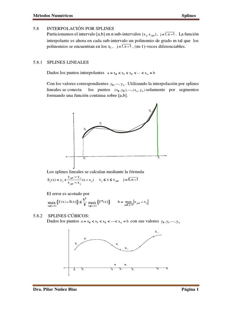 Interpolación por Splines: Métodos y Errores | PDF | Spline ...