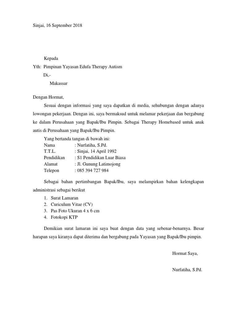 Download 88+ Contoh Surat Surat Lamaran Kerja Biasa Gratis