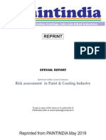 Reprinted From PAINTINDIA May 2019: Risk Assessment in Paint & Coating Industry