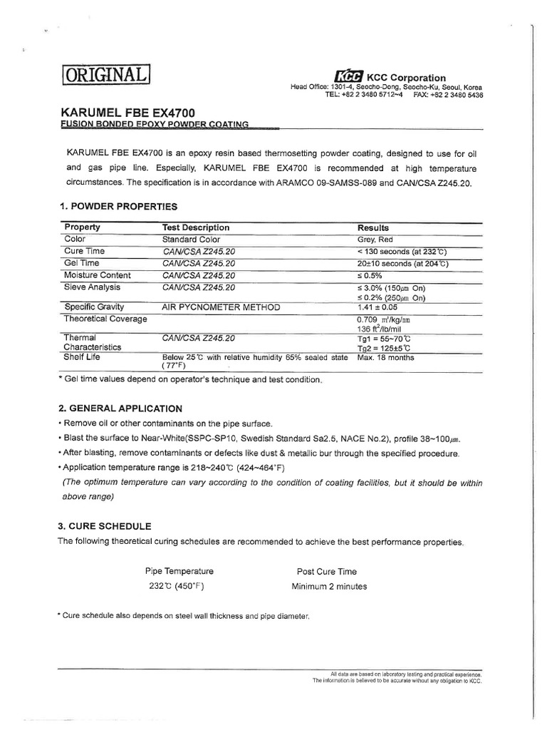 Coating Data Sheet PDF