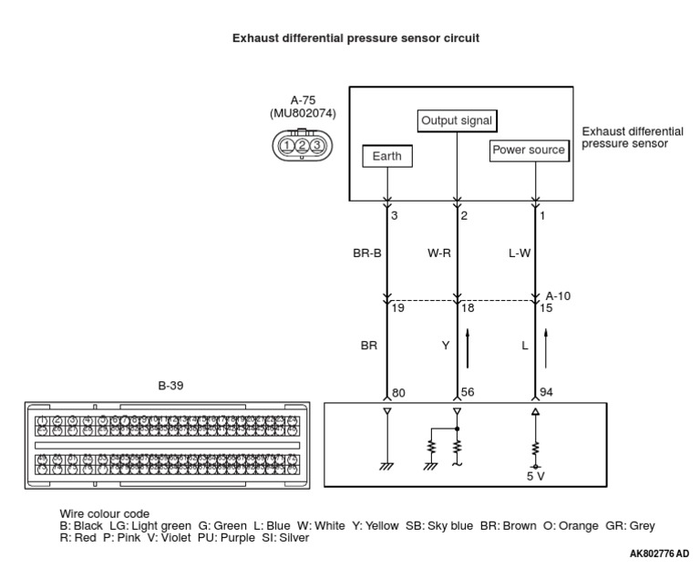 Exhaust Differential Pressure Sensor Circuit Output Signal Power