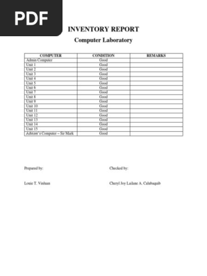 Inventory Report Computer