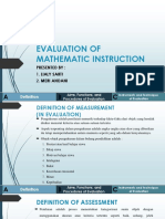 Evaluation of Mathematic Instruction