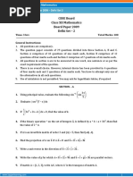 CBSE Board Class XII Mathematics Board Paper 2009 Delhi Set - 2