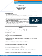 CBSE XII Maths Board Paper 2009 Delhi Set 2