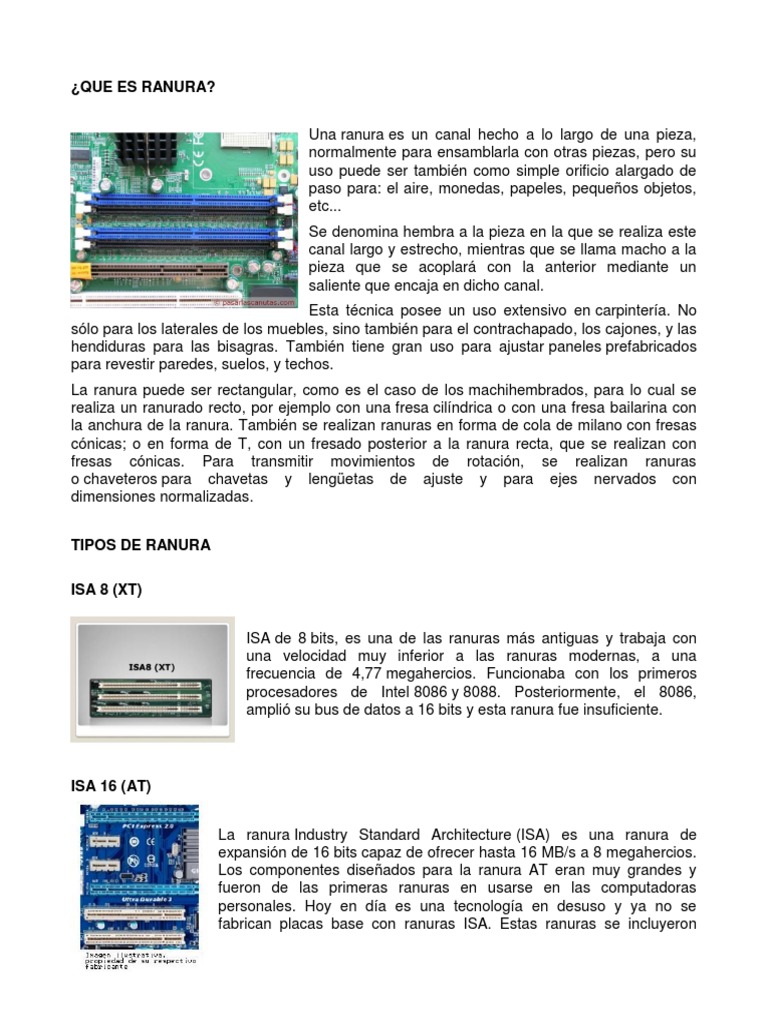 Tipos de Ranuras en Procesadores | PDF | Electrónica digital | Hardware ...