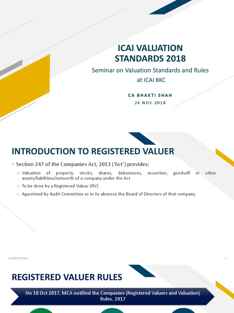Icai Valuation Standards Download Free Pdf Valuation Finance