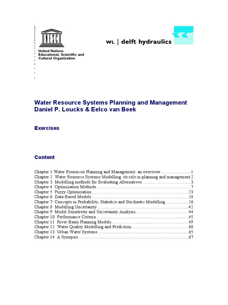 Water Resource Systems Planning and Management Daniel P. Loucks & Eelco