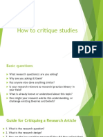 How To Critique Studies