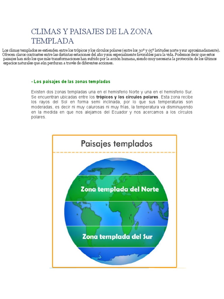 Climas y Paisajes de La Zona Templada | PDF