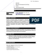 Course Details: Course Details:: AEM 509 Agricultural Development and Policy 3 Units Three Hours Per Week