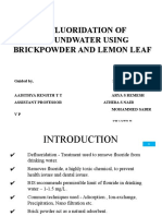 Defluoridation of Groundwater Using Brickpowder and Lemon Leaf