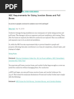 NEC Requirements For Sizing Junction Boxes and Pull Boxes