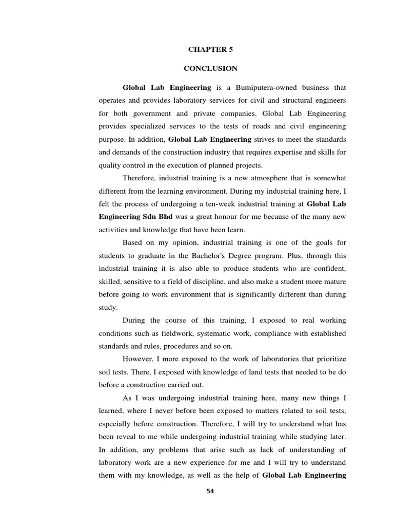 Conclusion Global Lab Engineering Is A Bumiputera-Owned Business That ...