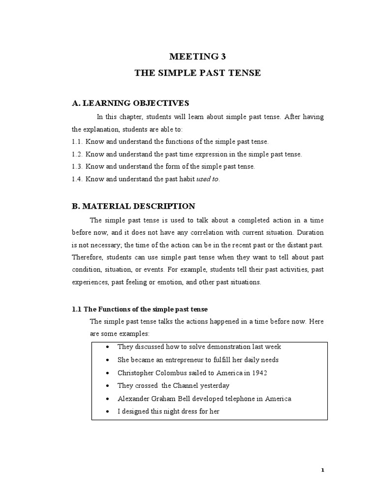 Simple Past Tense Guide | PDF | Grammatical Tense | Verb