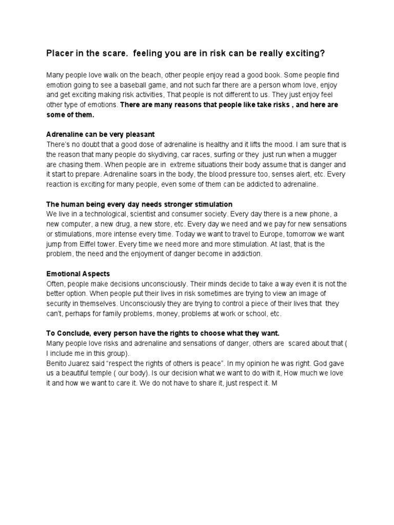 The Thrill of Risk-Taking Explained | PDF