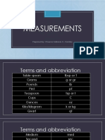 Measurements: Prepared By: Cheena Gabriele C. Corrales