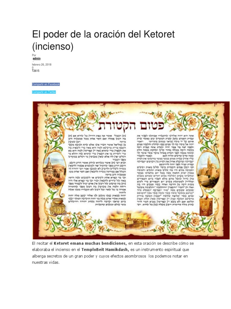 Oración del Ketoret en Español | PDF | Comportamiento religioso y ...