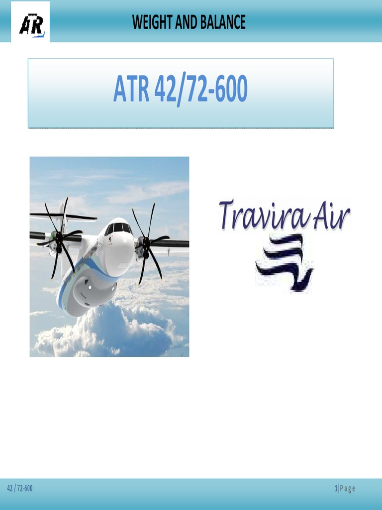 ATR 42/72-600 Weight and Balance Manual | PDF | Weight | Aeronautics