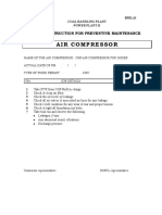 Air Compressor: Work Instruction For Preventive Maintenance