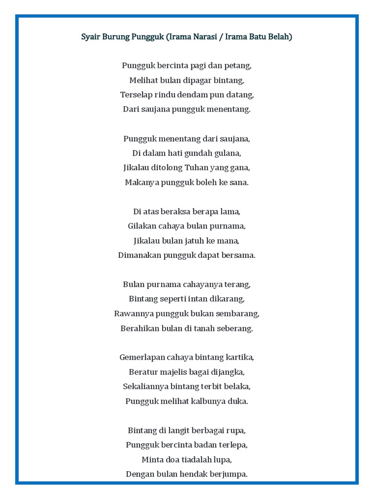 Syair Burung Pungguk