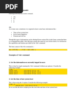 Monitor User Commands:: Examples of 'Who' Command