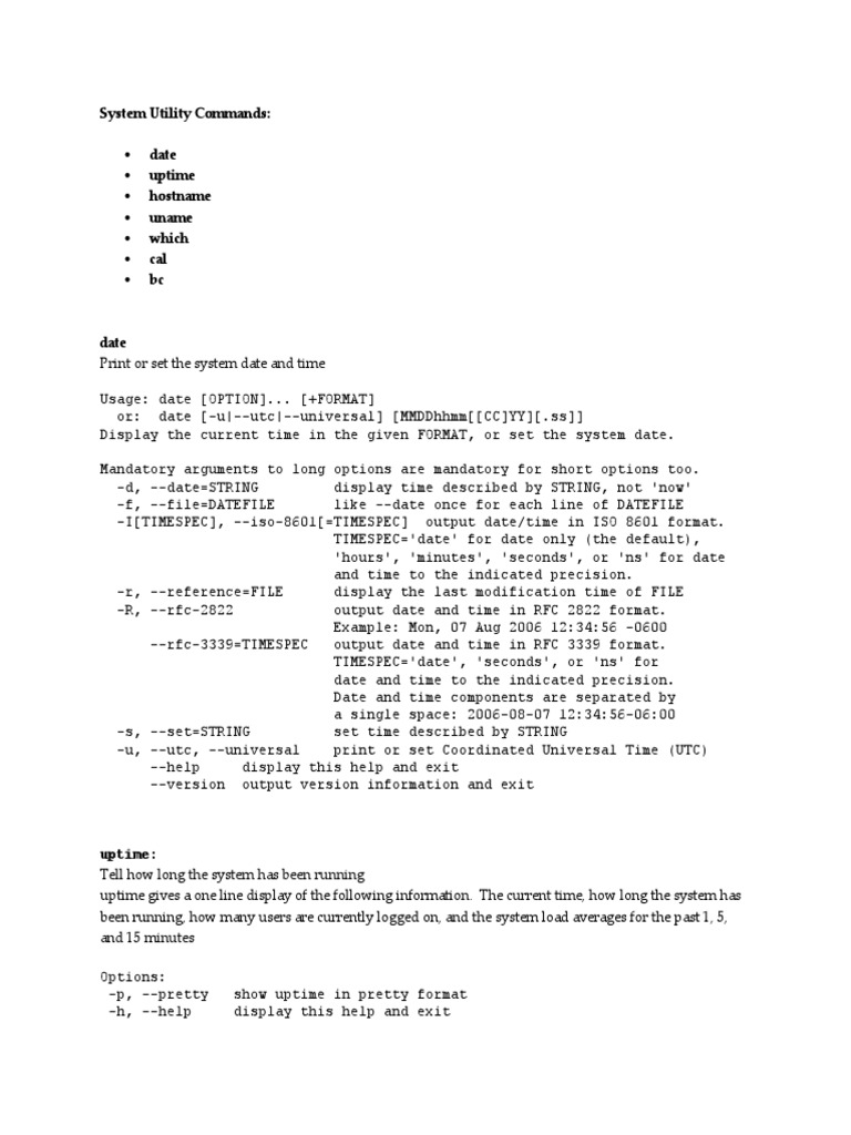 System Date-Time Commands Overview | PDF | Computer Architecture ...