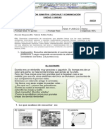 Evaluación sumativa Lenguaje y Comunicación