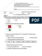 Soal Ulangan Harian Tema 3 Subtema 1