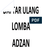 DAFTAR ULANG ADZAN