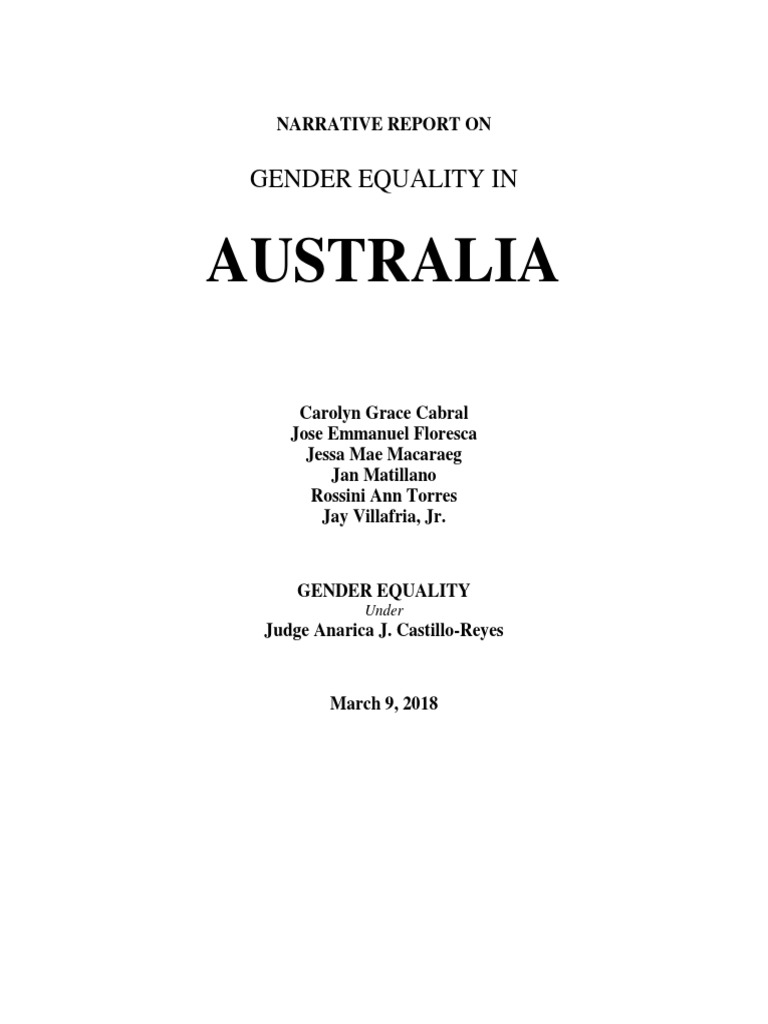 Australia: Gender Equality in | PDF | Gender Pay Gap | Sexism