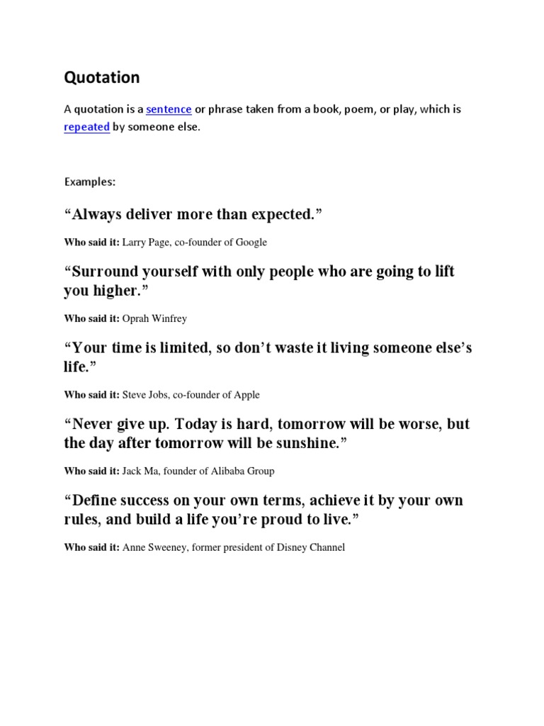 Quotation Definition and Example PDF