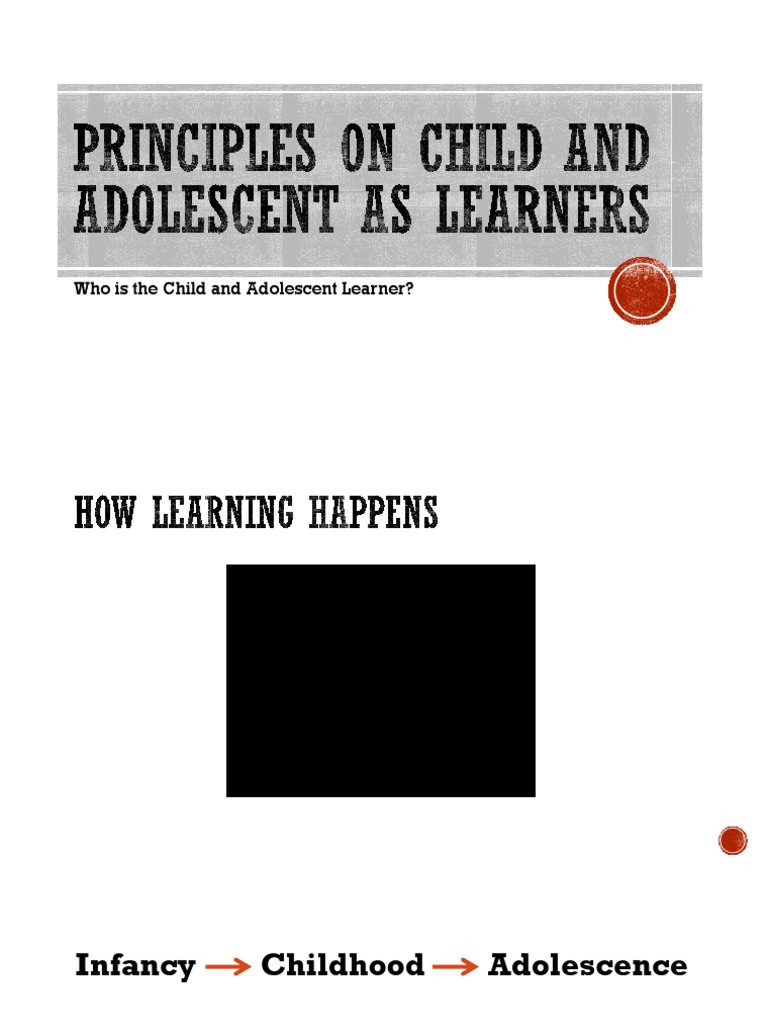 Principles On Child and Adolescent As Learners | PDF | Wellness
