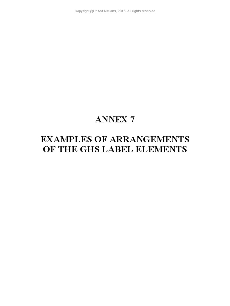 Annex 7 Examples of Arrangements of The Ghs Label Elements | PDF ...
