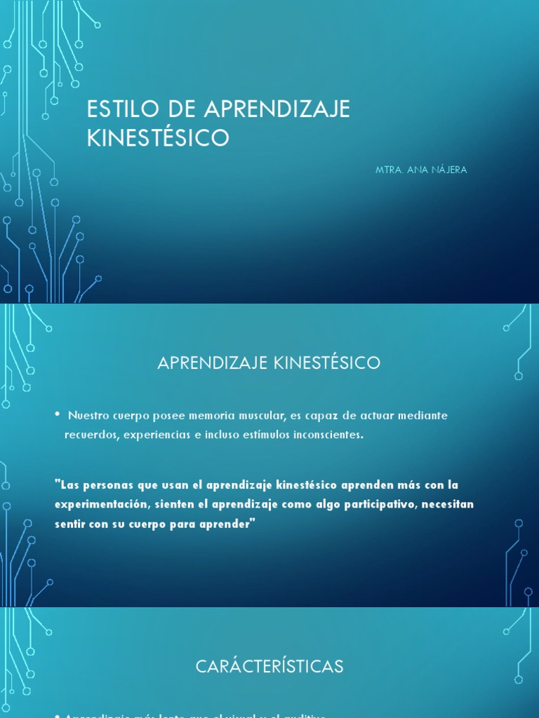 Estilo de Aprendizaje Kinestésico | PDF | Crecimiento personal y ...