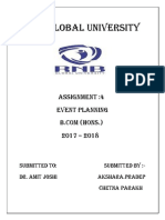 RNB Global University: Assignment:4 Event Planning 2017 - 2018