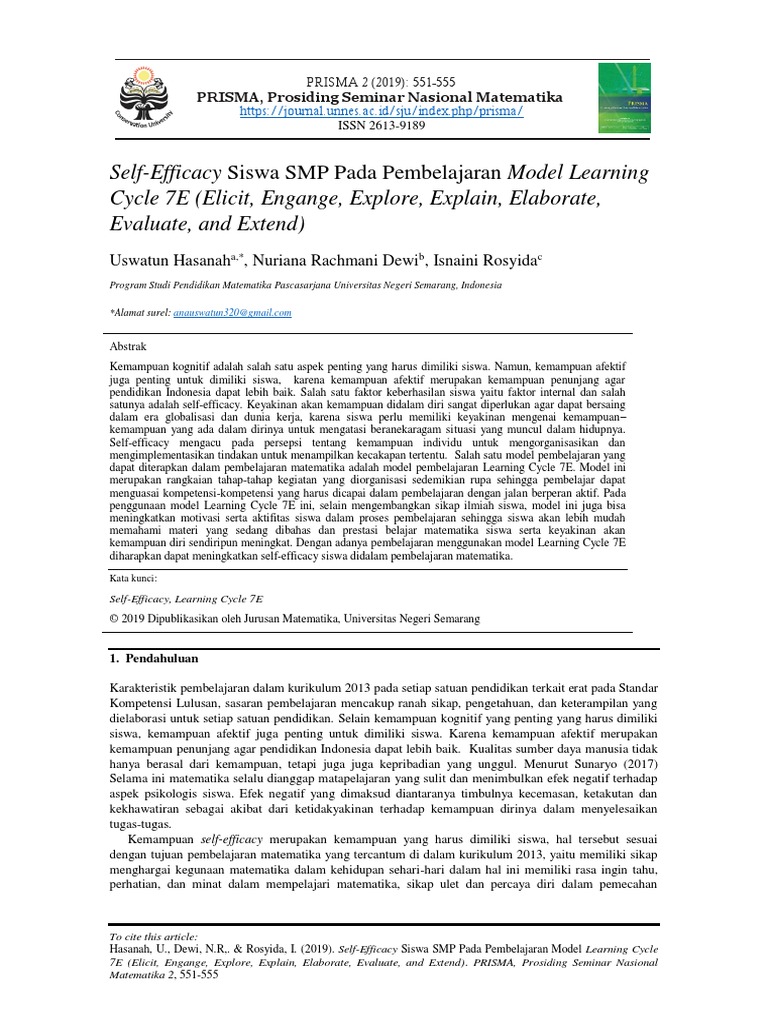 Indikator Self Efficacy | PDF