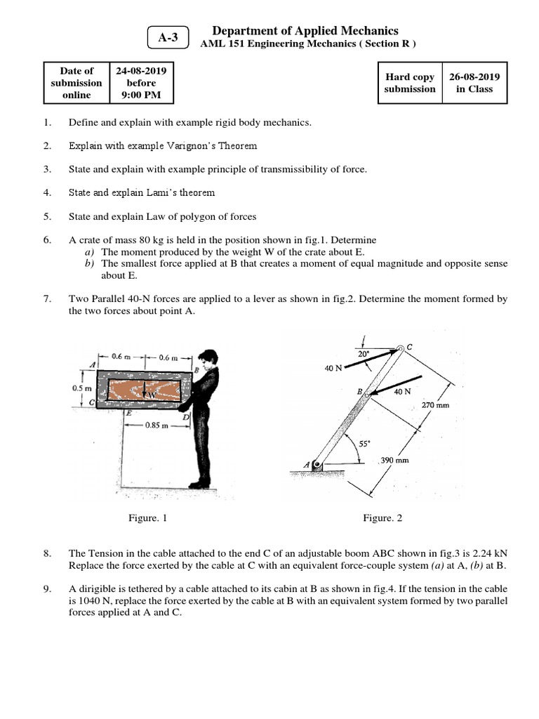 Engineering Mechanics Assignment | PDF | Science & Mathematics